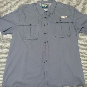 Magellan Outdoors Men's Casual Gray Button-Down Shirt